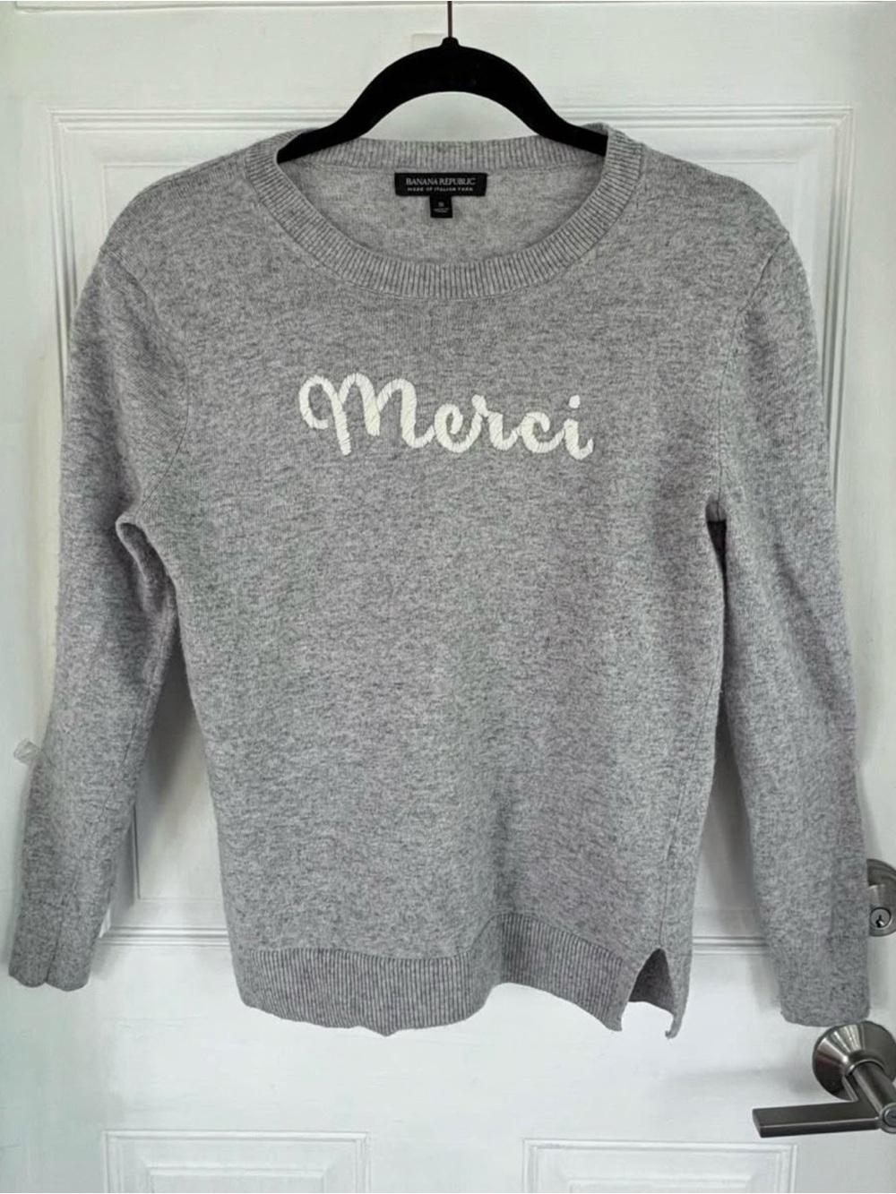 Banana Republic Light Gray 'Merci' Crewneck Sweater